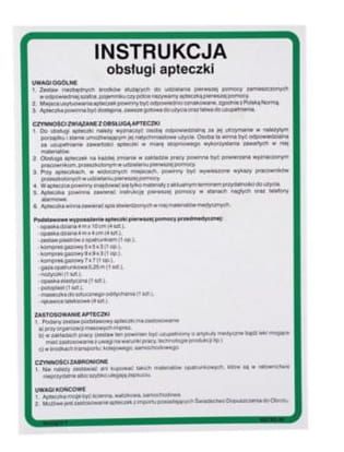 Instrukcja 27 BHP INSTRUKCJA OBSŁUGI APTECZKI zdjęcie 1