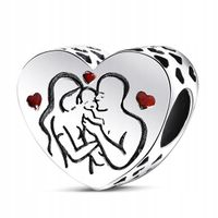 Zawieszka SREBRO 925 Charms Koralik Rodzina z dzieckiem Serce