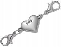 Zapięcie Magnetyczne do Biżuterii Naszyjnika lub Bransoletki Serduszko S925