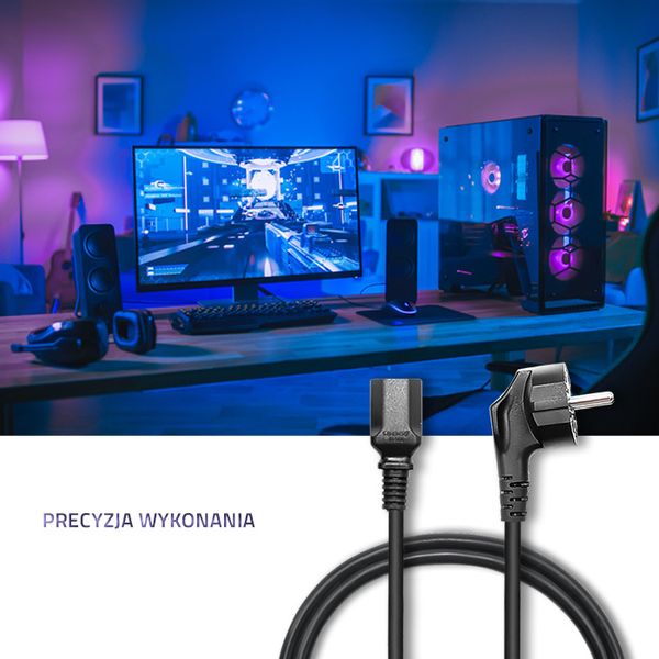 Qoltec Kabel zasilający SCHUKO/C13 | 1.5m zdjęcie 2