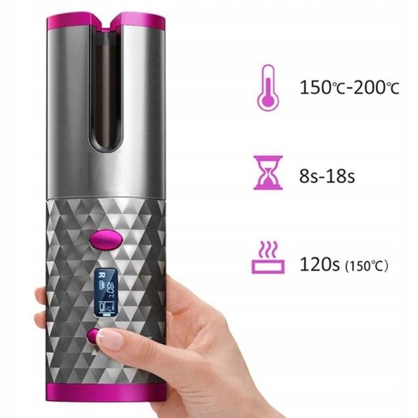 Lokówka automatyczna BEZPRZEWODOWA do włosów loków STYLIZACJI obrotowa LCD zdjęcie 6
