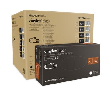 Rękawice winylowe vinylex black rozmiar XL karton 10 x 100 szt