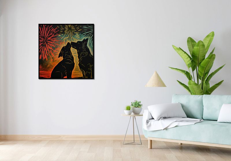 Plakat 80x80cm Psi Uścisk zdjęcie 4