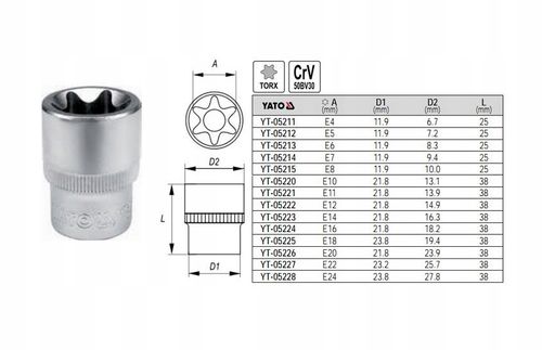 nasadka torx 1/2" e11 yato na Arena.pl