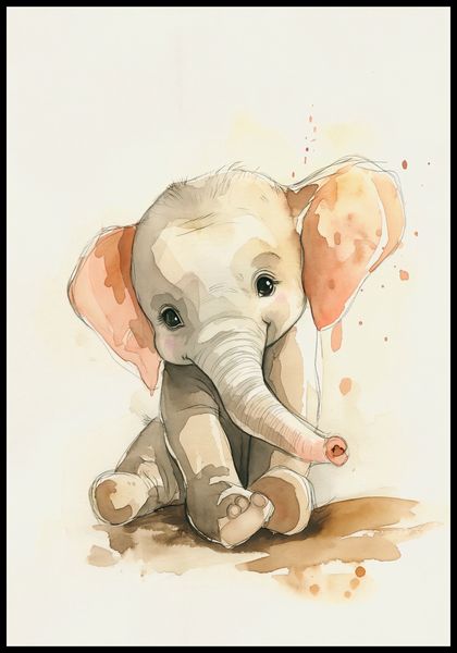 Plakat 68x98cm Siwy Słonik zdjęcie 2