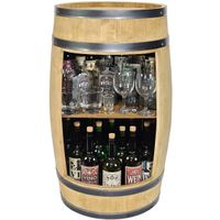 Drewniana szafka na alkohol barek beczka jasna stojak na butelki wino