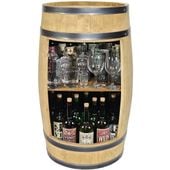 Drewniana szafka na alkohol barek beczka jasna stojak na butelki wino