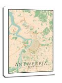 Antwerpia mapa kolorowa - obraz na płótnie 20x30 cm
