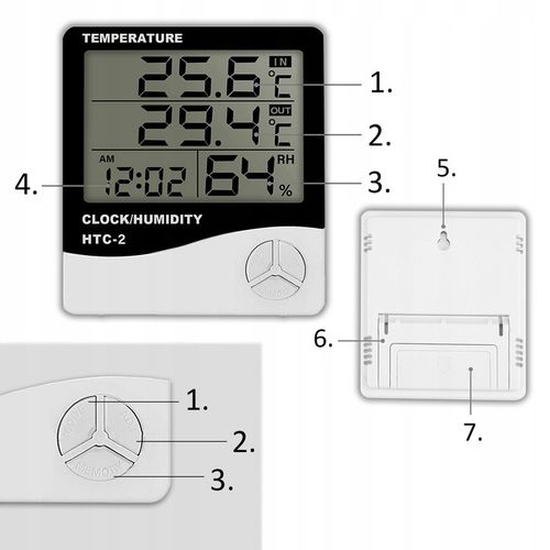 STACJA POGODOWA POGODY TERMOMETR HIGROMETR CZUJNIK SONDA ZEGAR BUDZIK na Arena.pl