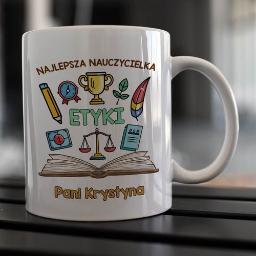 Kubek z imieniem dla nauczycielki / nauczyciela etyki na Arena.pl