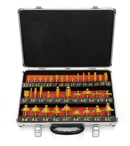 FREZY DO DREWNA 8mm KSZTAŁTOWE 35el TWARDE OSTRE ZESTAW W WALIZCE FREZ na Arena.pl