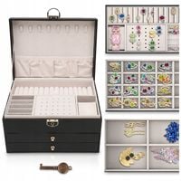 ORGANIZER SZKATUŁKA NA BIŻUTERIĘ NA KLUCZYK PUDEŁKO KUFEREK PREZENT