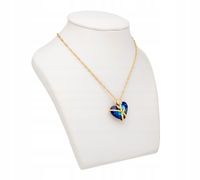 ZŁOTY NASZYJNIK KRYSZTAŁ RÓŻA SERCE ZAWIESZKA 925 Grawer Prezent Walentynki