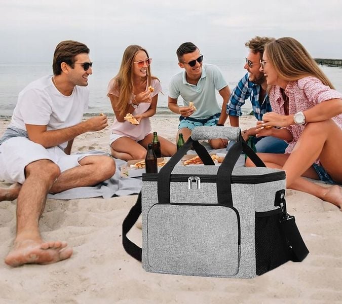 TORBA TERMICZNA śniadaniowa PLAŻOWA PIKNIKOWA lodówka NA JEDZENIE 28 litrów zdjęcie 7