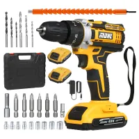 Udarowa Wiertarka Wkrętarka Akumulatorowa Walizka 2xAku Nasadki Led