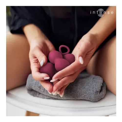 intense charli zestaw kul do ćwiczeń mięśni kegla 3w1 bordowy silikon na Arena.pl