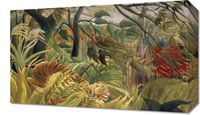 Obraz 50x30cm Tiger in a Storm, Rousseau Vintage do Salonu