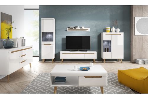 Witryna MALMO MWT90 cm BIAŁY POŁYSK na Arena.pl