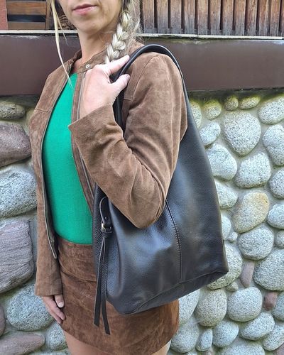 Skórzana Torebka Shopper Skóra Naturalna Włoska Vera Model 2w1 PREMIUM na Arena.pl