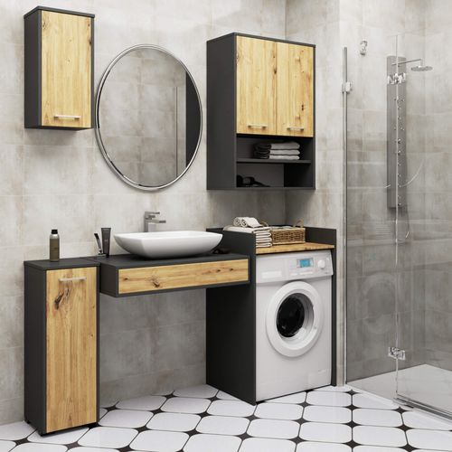 SZAFKA WISZĄCA FIN H934 W64 2D GRAFIT SZARY/DĄB ARTISAN na Arena.pl