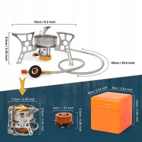 DOSKONAŁA MINI KUCHENKA TURYSTYCZNA GAZOWA NA KARTUSZE Z ADAPTEREM 3500W na Arena.pl