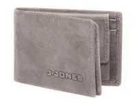 kieszonkowy męski portfel skórzany szary j jones rfid