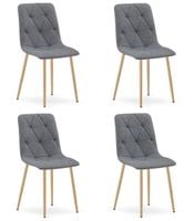 Stylowe krzesło LIBRA ciemnoszare tkanina do salonu kuchni jadalni x4