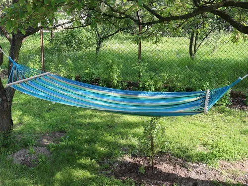 Hamak ogrodowy wiszący ze stelażem bujak 200x80 na Arena.pl