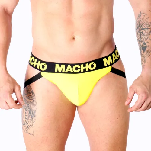 macho mx25a jockstrap lycra żołty xl - sportowy komfort i przewiewność na Arena.pl