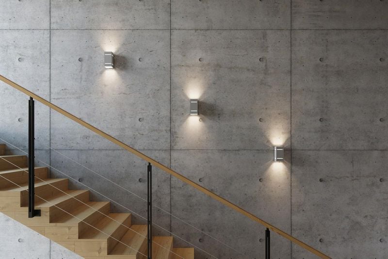 Kinkiet LAMPA ścienna SL.0479 metalowa OPRAWA prostokątna z wycięciami szara zdjęcie 3