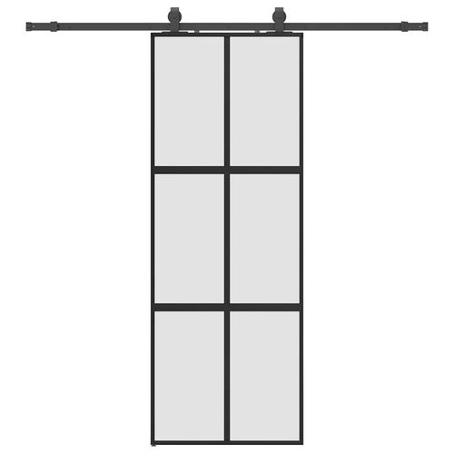Drzwi przesuwne z zestawem okuć czarne 76x205 cm na Arena.pl