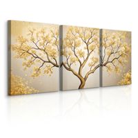 Obrazy Na Płótnie Do Salonu Set Abstrakcja Drzewo Natura 90cm x 40cm