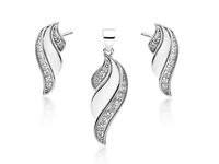 Rodowany srebrny komplet skrzydła anioła wings cyrkonie srebro 925 Z1727Z
