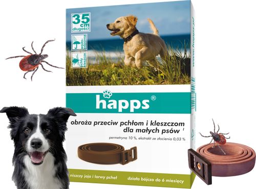 happs - obroża przeciw pchłom i kleszczom dla małych psów na Arena.pl