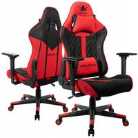 Fotel Gamingowy Biurowy Obrotowy Kubełkowy Krzesło Biurowe Czarno-Czerwony