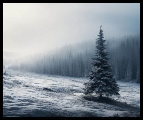 Plakat 60x50cm Samotna Choinka na Arena.pl