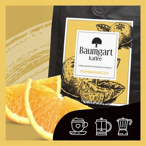 Kawa Smakowa MIELONA POMARAŃCZOWA 200g 100% Arabica Świeżo Palona Baumgart na Arena.pl