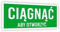 Tabliczka ewakuacyjna informacyjne z GRAWEREM 20x10 cm Ciągnąć Znak