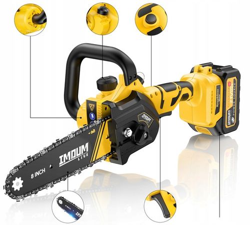 MINI PIŁA ŁAŃCUCHOWA AKUMULATOROWA PILARKA 8" DWA AKUMULATORY ZESTAW na Arena.pl