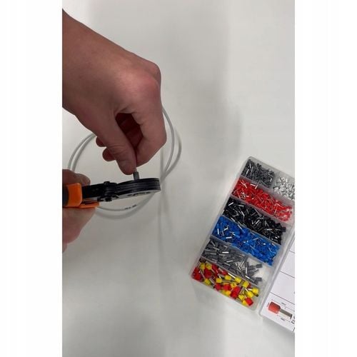Zaciskarka do Tulejek Praska do Konektorów Kabli + 1200 Końcówek 0,5 - na Arena.pl