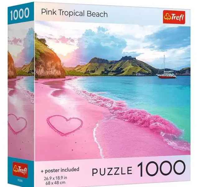 Puzzle 1000 USA Collection: Pink Beach TREFL zdjęcie 1