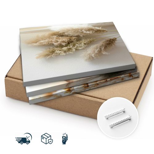 Obrazy Do Salonu Set Plaża Wydmy Trawa Pampasowa Kwiaty Boho 90cm x 40cm na Arena.pl