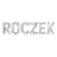Balon foliowy baner napis roczek srebrny