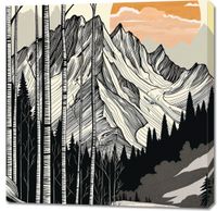 Obraz 90x90cm Drzeworys Górski