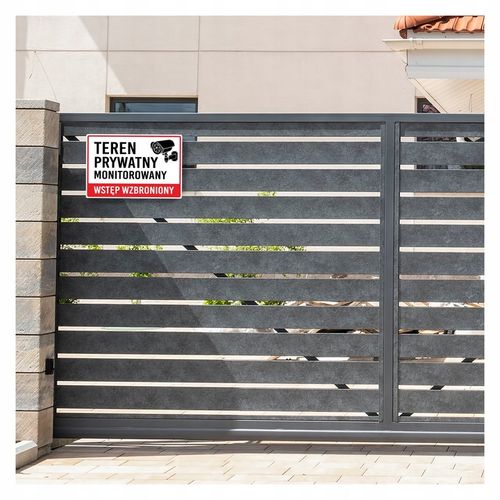 Tabliczka Teren Prywatny Monitorowany Wstęp Wzbroniony PCV 20x30 - 3 sztuki na Arena.pl