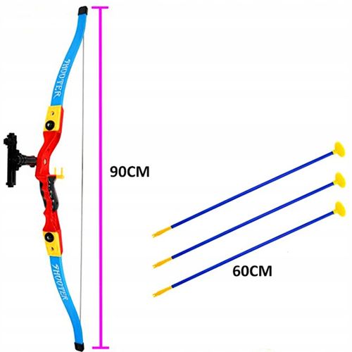 ŁUK DUŻY 3 STRZAŁY + CELOWNIK ZESTAW ŁUCZNIKA DLA DZIECI 90CM na Arena.pl