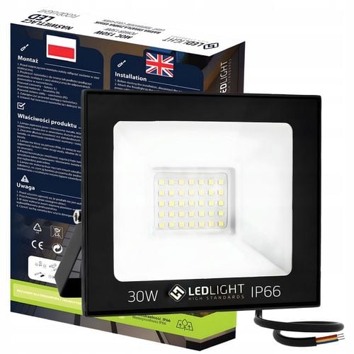 HALOGEN LED 30W LAMPA Reflektor Naświetlacz 6500K Slim ZEWNĘTRZNY na Arena.pl