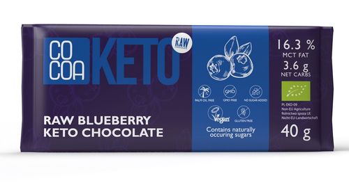 COCOA Czekolada Z Jagodami I Olejem MCT Bezglutenowa KETO BIO 40 g na Arena.pl
