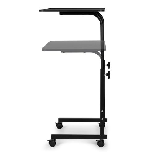 Stolik na laptopa z kółkami biurko dostawiane do fotela kanapy - czarne na Arena.pl