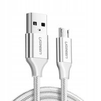 2 x Kabel UGREEN US290 Micro USB 2m Szybkie Ładowanie QC 3.0 Biały